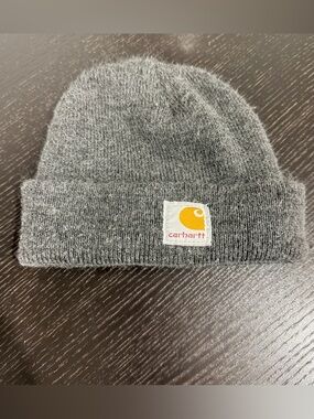 Carhartt Kids Gray Cuffed Knit Beanie with Logo Patch